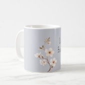 Mug Fleurs Blanches Bleues (Devant gauche)