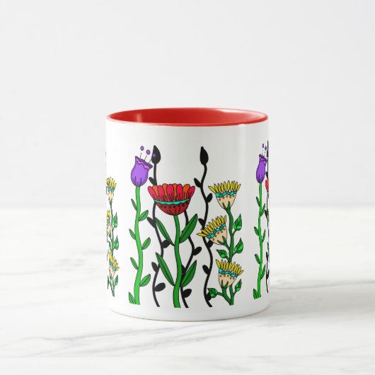 Mug Fleurs blanches colorées (Centre)