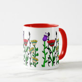 Mug Fleurs blanches colorées (Devant droit)
