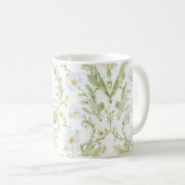 Mug Fleurs blanches crème (Devant droit)