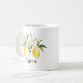 Mug Fleurs Blanches de Fruits de Citron Monogramme Bra (Devant gauche)