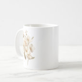 Mug Fleurs blanches délicates à l'aquarelle douce (Devant gauche)