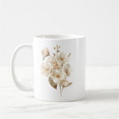 Mug Fleurs blanches délicates à l'aquarelle douce (Gauche)