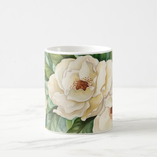 Mug Fleurs blanches élégantes de magnolia dans (Centre)