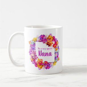 Mug Fleurs blanches élégantes Nana Fête des Mères  