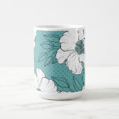 Mug Fleurs blanches élégantes personnalisées sur sarce (Centre)