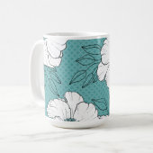 Mug Fleurs blanches élégantes personnalisées sur sarce (Devant gauche)