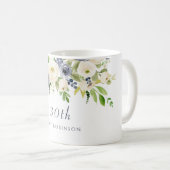 Mug Fleurs blanches et de la marine Femme 30e annivers (Devant droit)