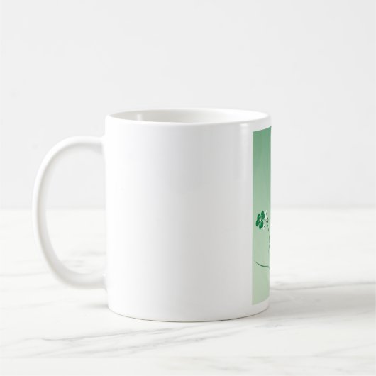 Mug Fleurs Blanches Et Vertes (Gauche)