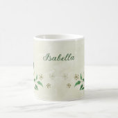 Mug Fleurs blanches ivoire romantiques verdure (Centre)