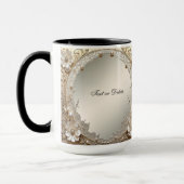 Mug Fleurs Blanches Modernes Perles (Gauche)