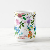 Mug Fleurs blanches, oiseaux, abeilles, citron, papill (Centre)
