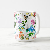 Mug Fleurs blanches, oiseaux, abeilles, citron, papill (Devant droit)