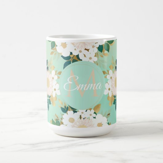 Mug Fleurs blanches romantiques Conception de l'aquare (Centre)