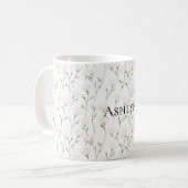 Mug Fleurs blanches roses (Devant gauche)
