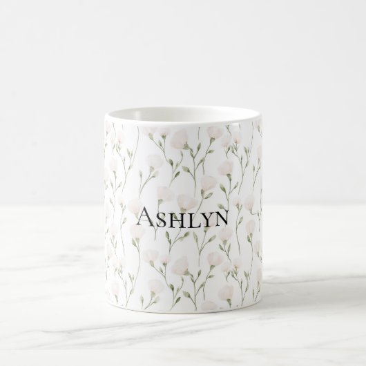 Mug Fleurs blanches roses (Centre)