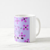 Mug Fleurs blanches roses (Devant droit)