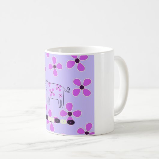 Mug Fleurs blanches roses (Devant droit)