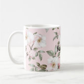 Mug Fleurs blanches roses blush jolies (Gauche)