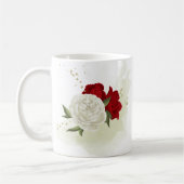 Mug Fleurs blanches rouges feuillage (Gauche)
