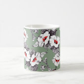 Mug Fleurs blanches rouges sans joint : décoration ver (Centre)