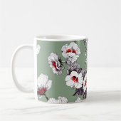 Mug Fleurs blanches rouges sans joint : décoration ver (Gauche)