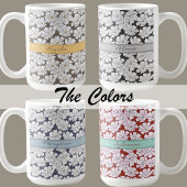 Mug Fleurs blanches rustiques dessin nom personnalisé