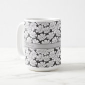 Mug Fleurs blanches rustiques dessin nom personnalisé (Devant gauche)