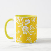 Mug Fleurs blanches sur fond jaune de printemps (Gauche)