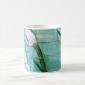 Mug Fleurs blanches sur fond sarcelle et jaune (Centre)