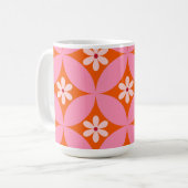 Mug Fleurs blanches sur Motif des cercles roses du mil (Devant gauche)