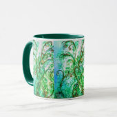 Mug FLEURS BLANCHES vert vif bleu jaune (Devant gauche)