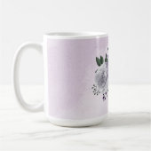 Mug Fleurs blanches violettes romantiques verdure (Gauche)