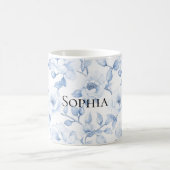 Mug Fleurs Blancs Chic Et Joli Bleu (Centre)