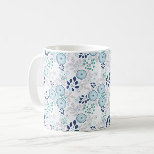 Mug Fleurs bleu clair (Devant gauche)