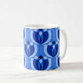 Mug Fleurs bleu cobalt rétro (Devant droit)