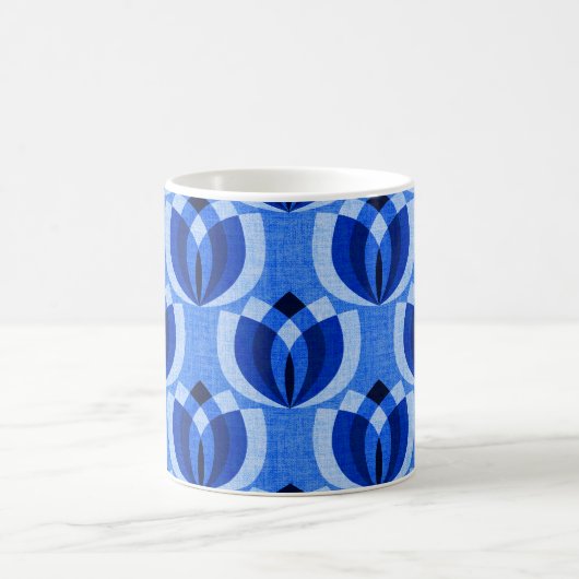 Mug Fleurs bleu cobalt rétro (Centre)
