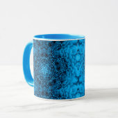 Mug FLEURS BLEU DAHLIA Abstrait Floral (Devant gauche)