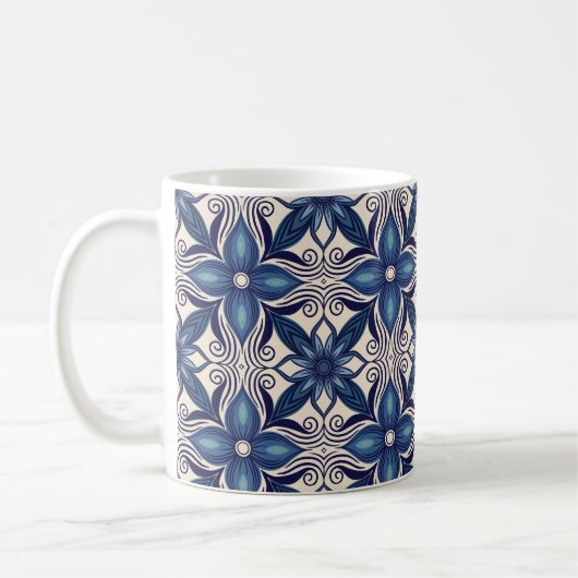 Mug Fleurs bleu glace (Gauche)
