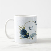 Mug fleurs bleu marine clair (Gauche)
