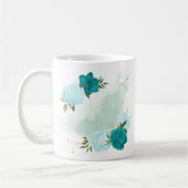 Mug fleurs bleu turquoise clair (Gauche)