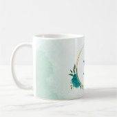 Mug fleurs bleu turquoise clair  (Gauche)