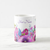 Mug Fleurs bleu violet fleurissent printemps nom perso (Centre)