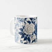 Mug Fleurs bleue et blanches (Devant gauche)