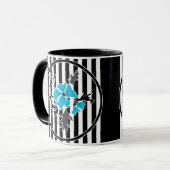 Mug Fleurs bleues abstraites sans couture florales bla (Devant gauche)