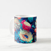 Mug Fleurs bleues Arrière - plan-1 (Devant gauche)