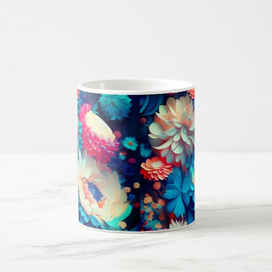 Mug Fleurs bleues Arrière - plan-1 (Centre)