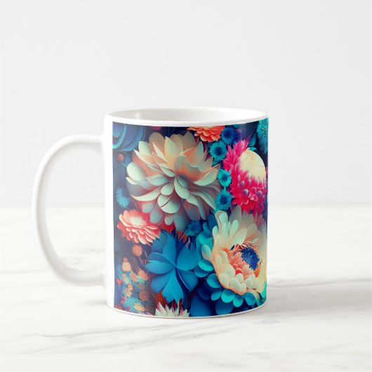 Mug Fleurs bleues Arrière - plan-1 (Gauche)