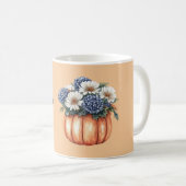 Mug Fleurs Bleues Citrouille Automne (Devant droit)