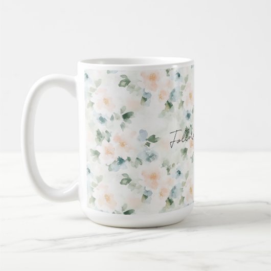 Mug Fleurs Bleues de Pêche   (Gauche)
